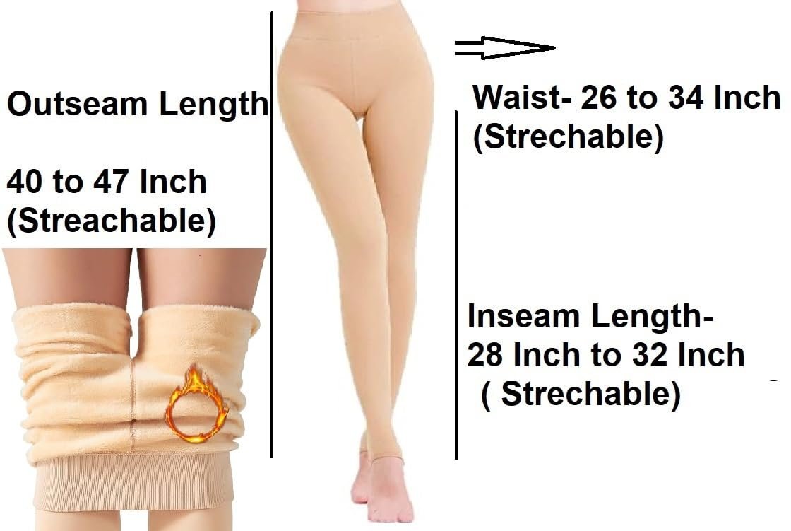 Alexvyan Skin Fleece Ankle Lenght Legging with Extra Comfort & PURSUE FASHION Winter Thermal Women Fleece Leggings