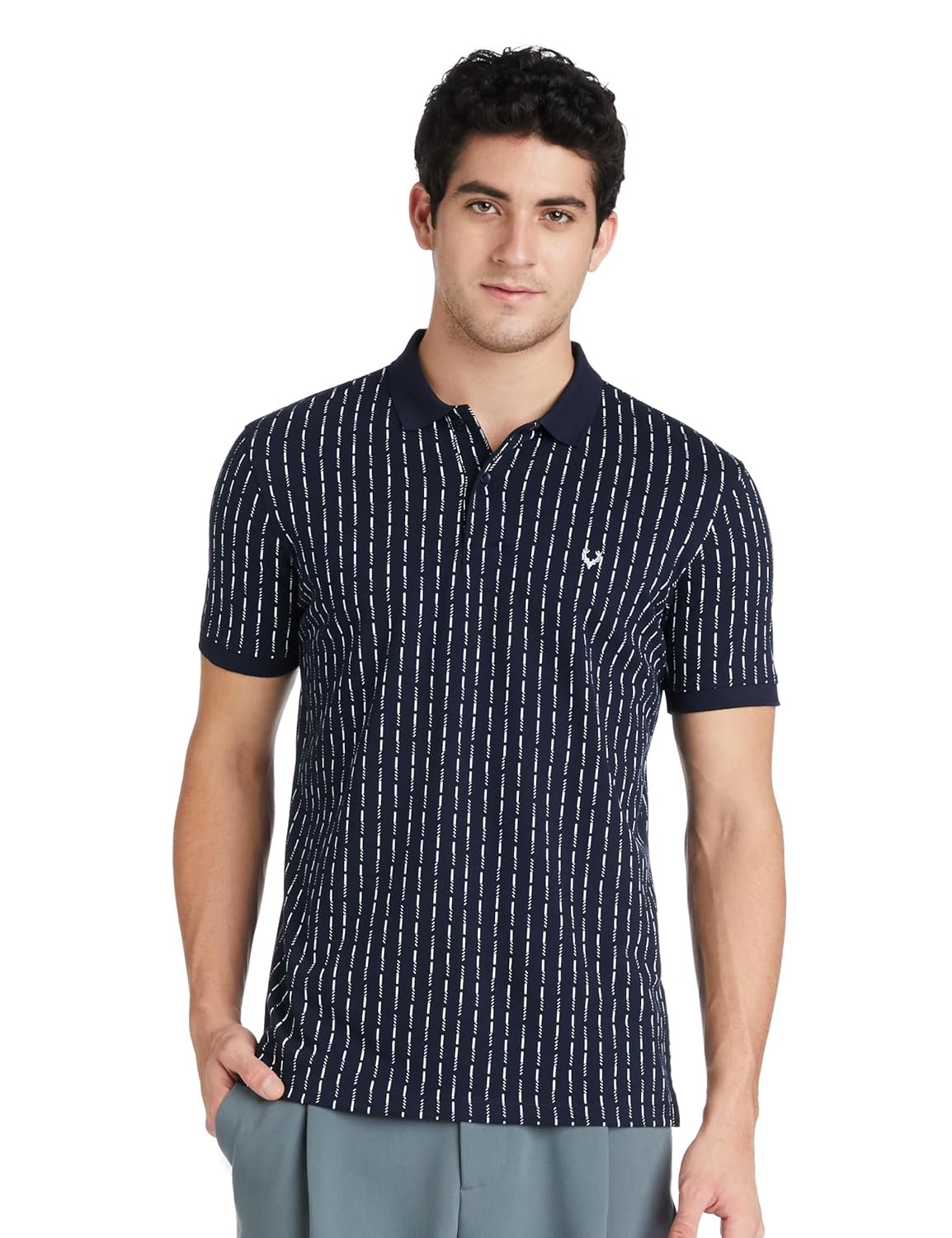 Allen Solly Men Polycotton Regular Fit All Over Printed Polo Allen Solly Men’s Cotton Regular Fit Polo T-Shirt
