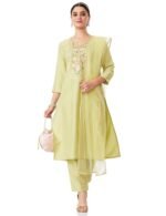 ANNI DESIGNER Women’s Rayon Straight Kurta with Pant & Dupatta