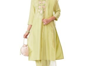 ANNI DESIGNER Women’s Rayon Straight Kurta with Pant & Dupatta