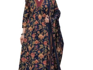 GoSriKi Women’s Rayon Blend Anarkali Printed Kurta with Palazzo & Dupatta