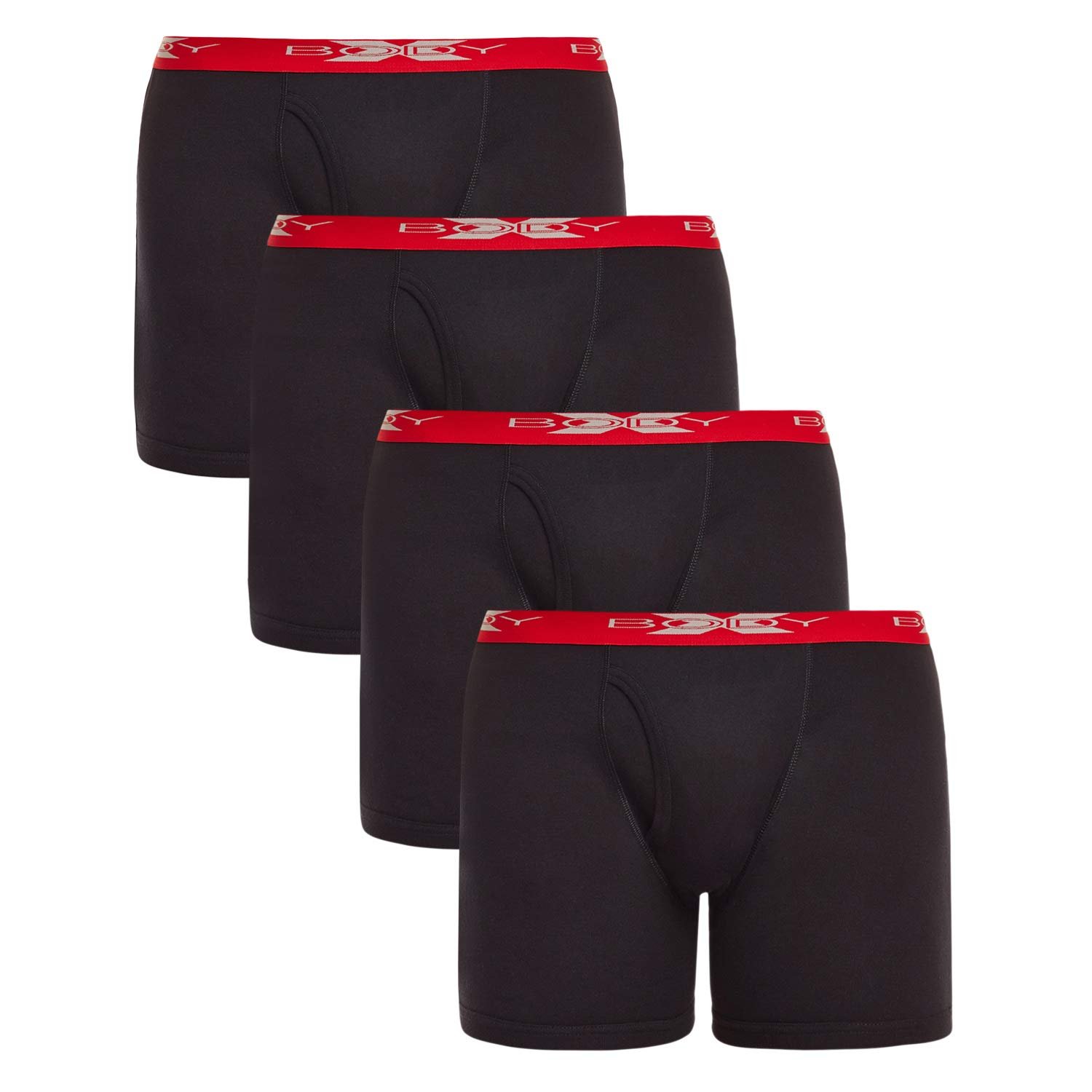 BODYX Solid Color Men's Trunk Black- Pack of 4 Jockey Men’s Super Combed Cotton Briefs