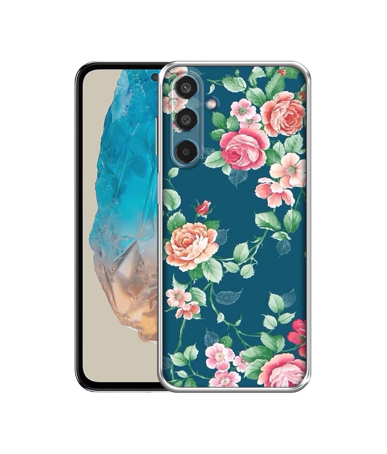 Casotec Vintage Floral Design Printed Silicon Soft TPU Back Case Samsung Galaxy M35 5G