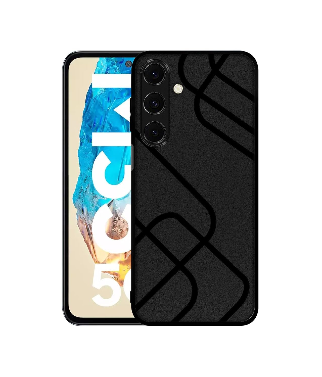 Casotec Zig-Zag Black Line Design Premium 2D Printed Metal Back Samsung Galaxy M35 5G