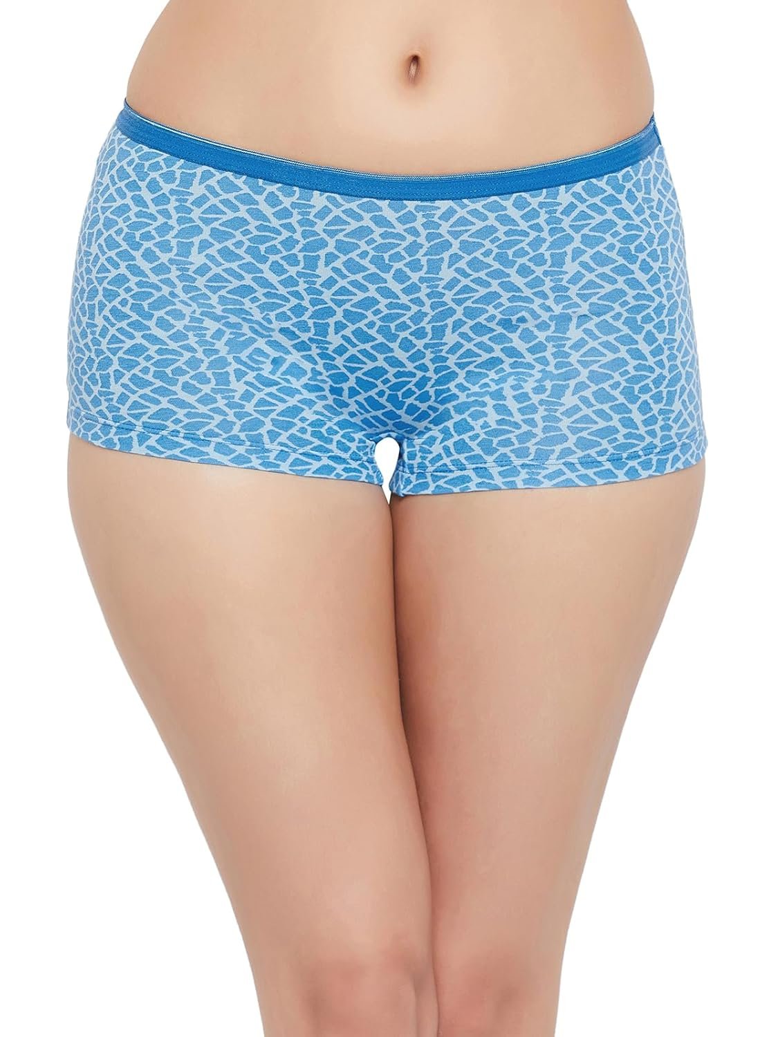 Clovia Women's Cotton Mid Waist Printed Boyshorts Jockey Women’s High Coverage Mid-Waist Hipster