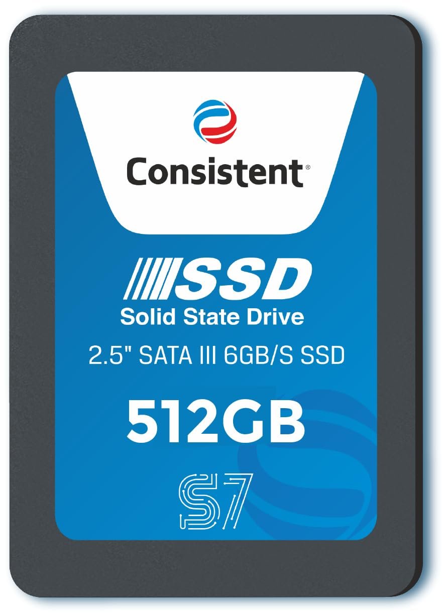 Consistent SSD 512GB 2.5 Inch SATA Internal SSD - Read: 512GB SSD)