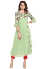 Sun Fashion Chanderi Printed Kurti for Girls