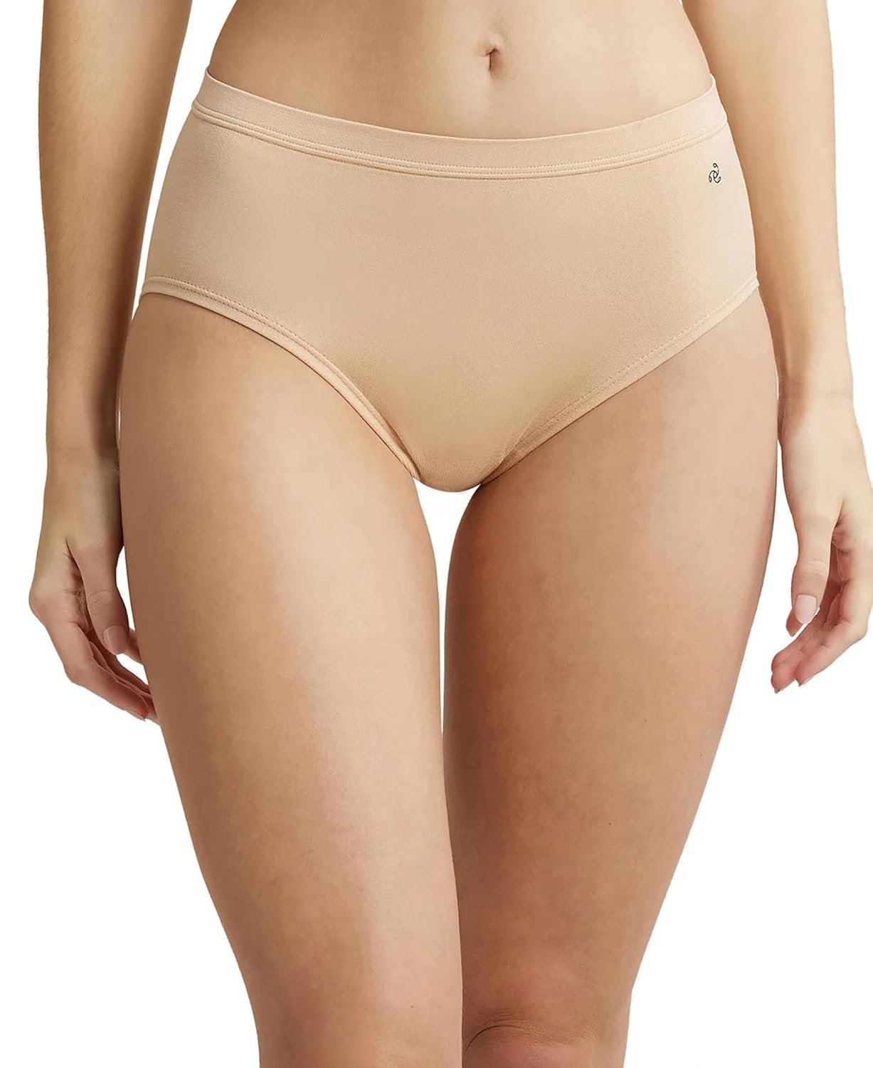 Jockey 1849 Women's High Coverage Seamfree Microtouch Nylon Elastane Stretch Jockey Women’s High Coverage Mid-Waist Hipster