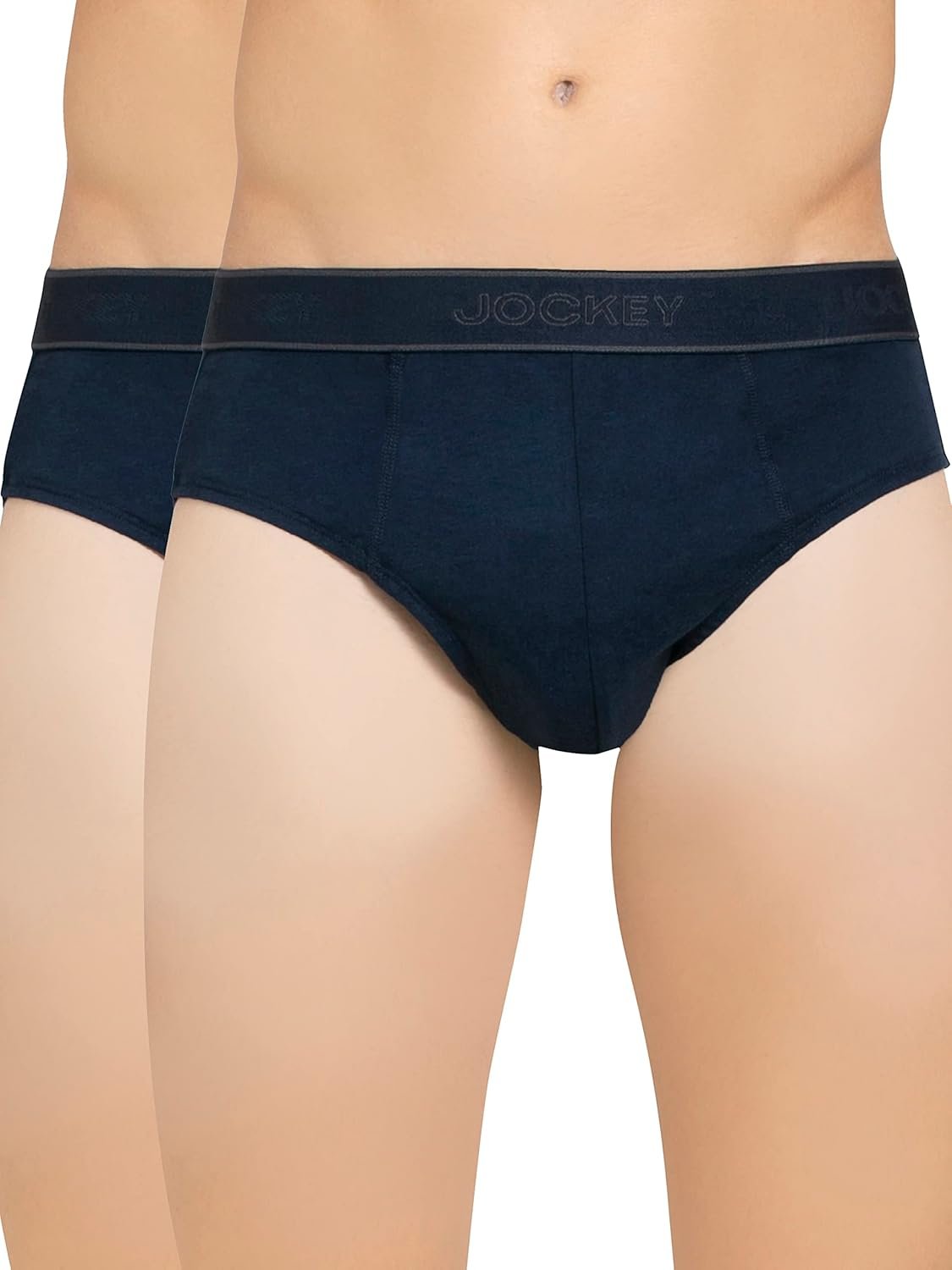 Jockey Men's Cotton 1010_Pack of 2 Midi Brief Solid Jockey Men’s Super Combed Cotton Briefs
