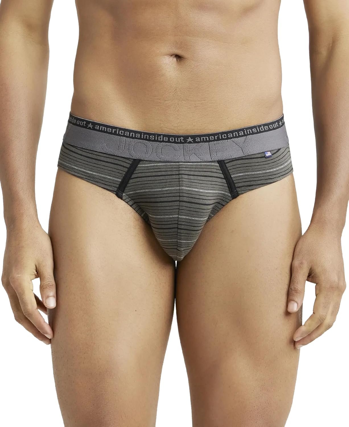 Jockey US67 Men's Super Combed Cotton Elastane Stretch Stripe Brief Jockey Men’s Super Combed Cotton Briefs