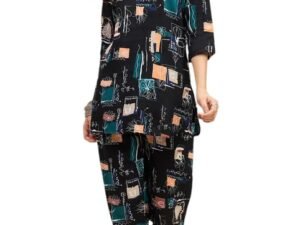 GoSriKi Women’s Rayon Blend Anarkali Printed Kurta with Palazzo & Dupatta