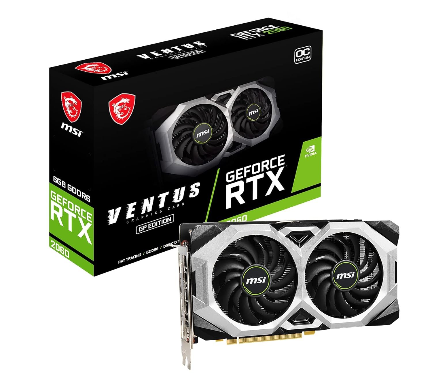 MSI GeForce RTX 2060 Ventus GP OC 6GB GDDR6 192-bit RTX 2050