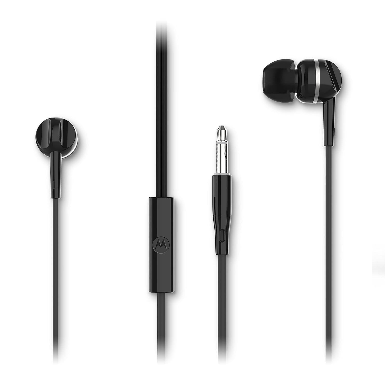 Motorola Wired Earbuds with Microphone - Earbuds 105 Corded in-Ear boAt Bassheads 100