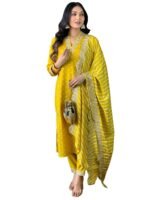 ANNI DESIGNER Women’s Rayon Straight Kurta with Pant & Dupatta