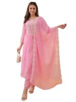 ANNI DESIGNER Women’s Rayon Straight Kurta with Pant & Dupatta