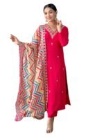ANNI DESIGNER Women’s Rayon Straight Kurta with Pant & Dupatta