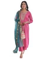ANNI DESIGNER Women’s Rayon Straight Kurta with Pant & Dupatta