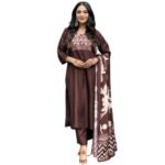 ANNI DESIGNER Women’s Rayon Straight Kurta with Pant & Dupatta