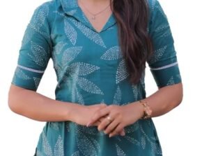 Sun Fashion Chanderi Printed Kurti for Girls