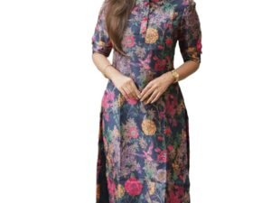 Sun Fashion Chanderi Printed Kurti for Girls