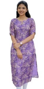 Sun Fashion Chanderi Printed Kurti for Girls