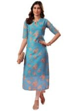 Sun Fashion Chanderi Printed Kurti for Girls