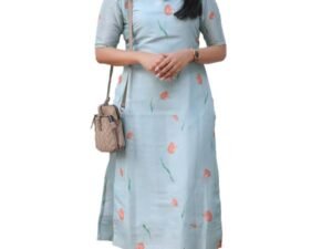 Sun Fashion Chanderi Printed Kurti for Girls