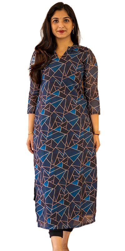 Sun Fashion And Lifestyle Women's Chanderi Straight Stitched Printed Kurti Sun Fashion Chanderi Printed Kurti for Girls