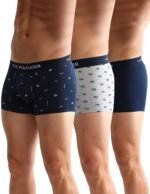 U.S. Polo Assn. Men Cotton Striped Waistband Antibacterial Trunks