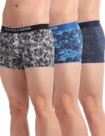 U.S. Polo Assn. Men Cotton Striped Waistband Antibacterial Trunks