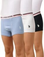 U.S. Polo Assn. Men Cotton Striped Waistband Antibacterial Trunks