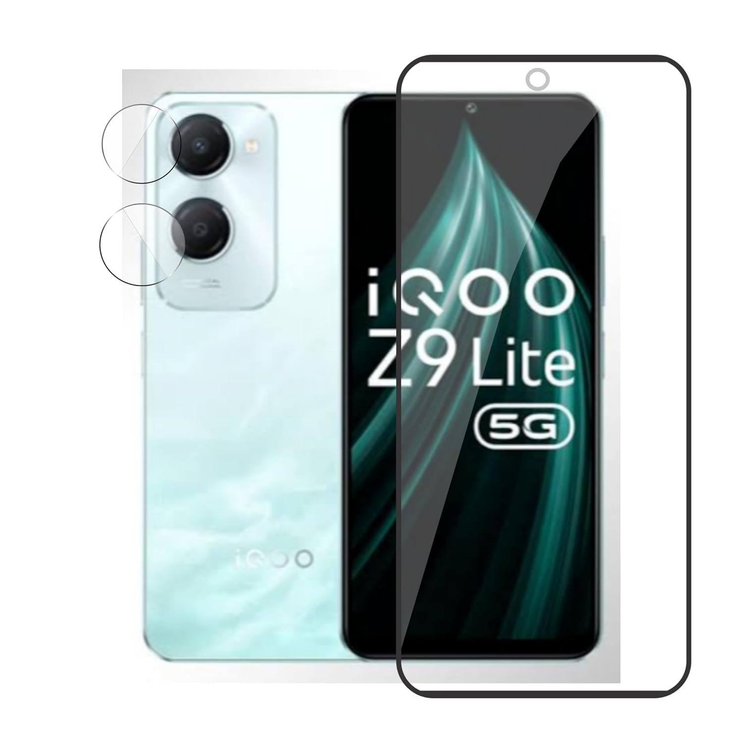 VIYAN 11D Tempered glass With Back Camera Lens Protector Compatible iQOO Z9 Lite 5G