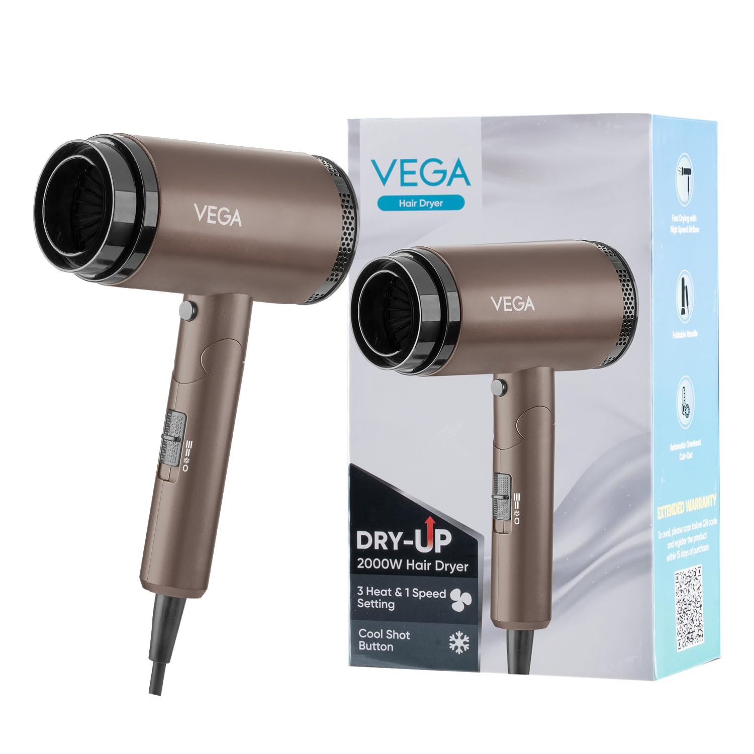 Vega Dry-Up 2000 Watts Hair Dryer For Men & Women 1TB SSD)