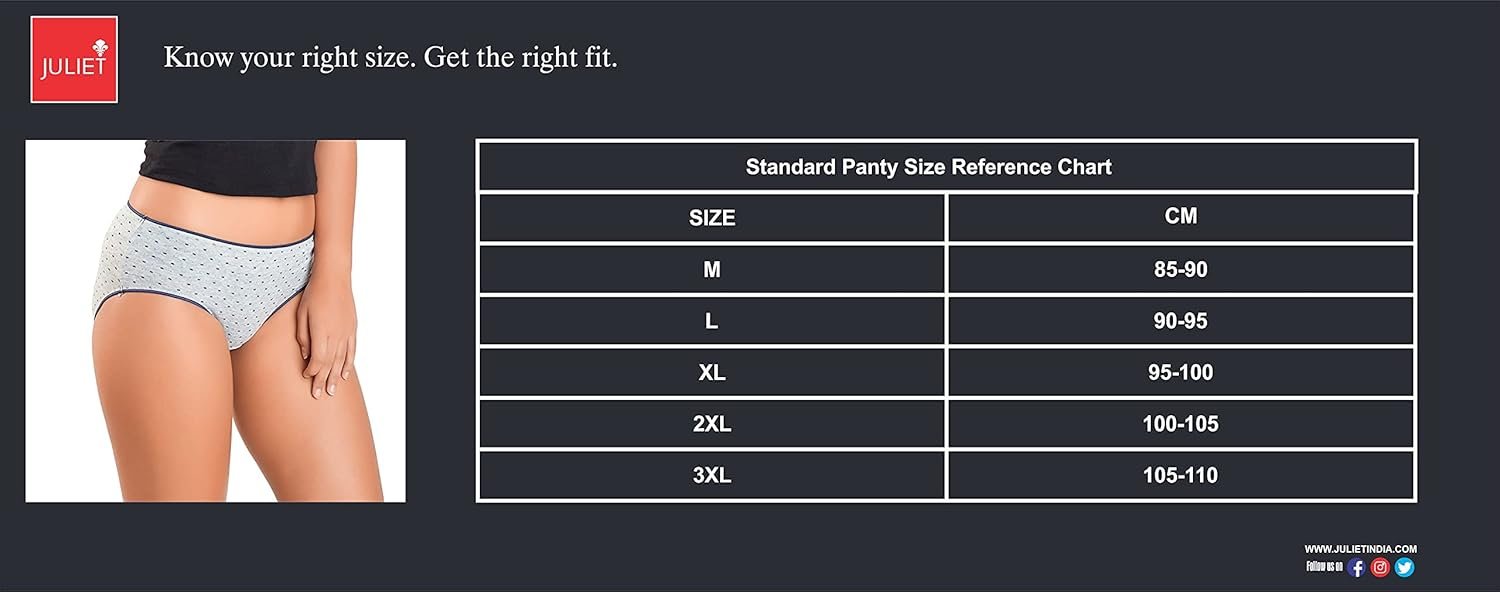 juliet Women's Period Panty Cotton Reusable with Multi Layer Absorbent Jockey Women’s High Coverage Mid-Waist Hipster