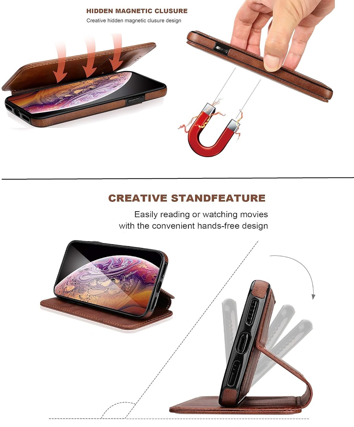 Royal Leather Magnetic Flip case for Samsung Galaxy M15 / Samsung Galaxy M15 5G Prime Edition