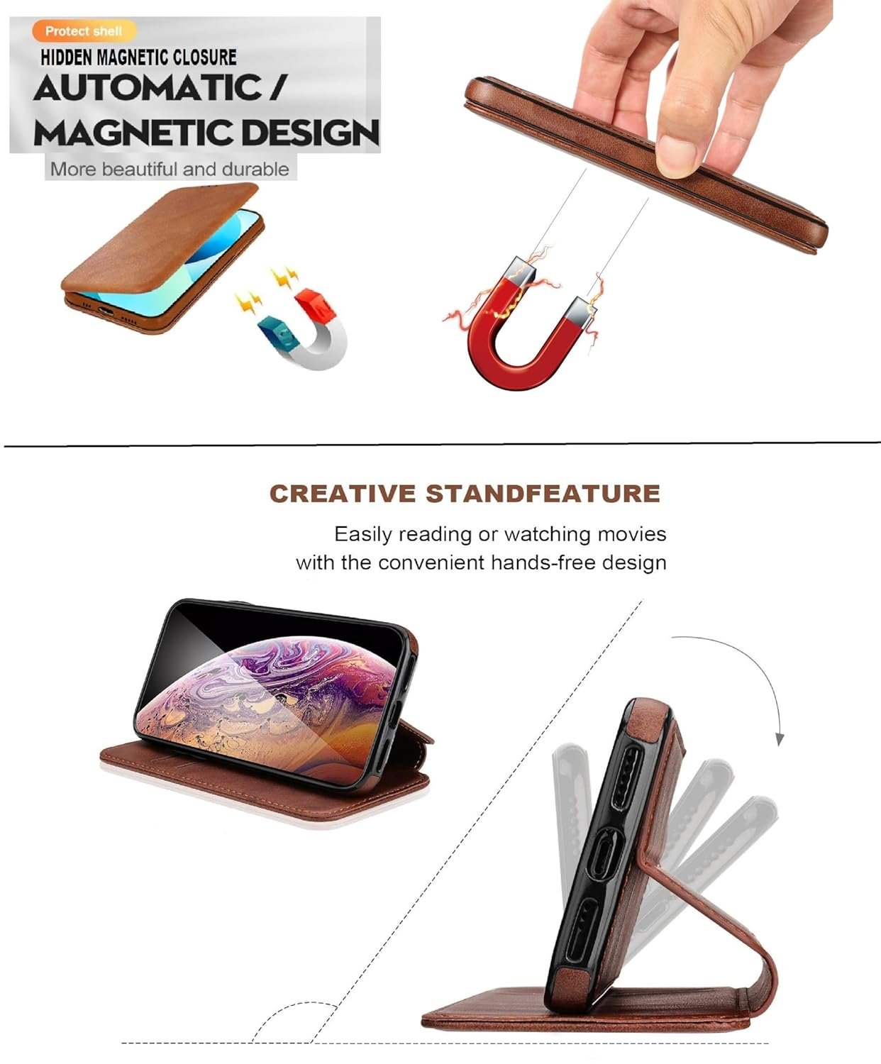 Slim Magnetic Closer Stand Leather Flip Case Cover for Samsung Samsung Galaxy M15 5G Prime Edition