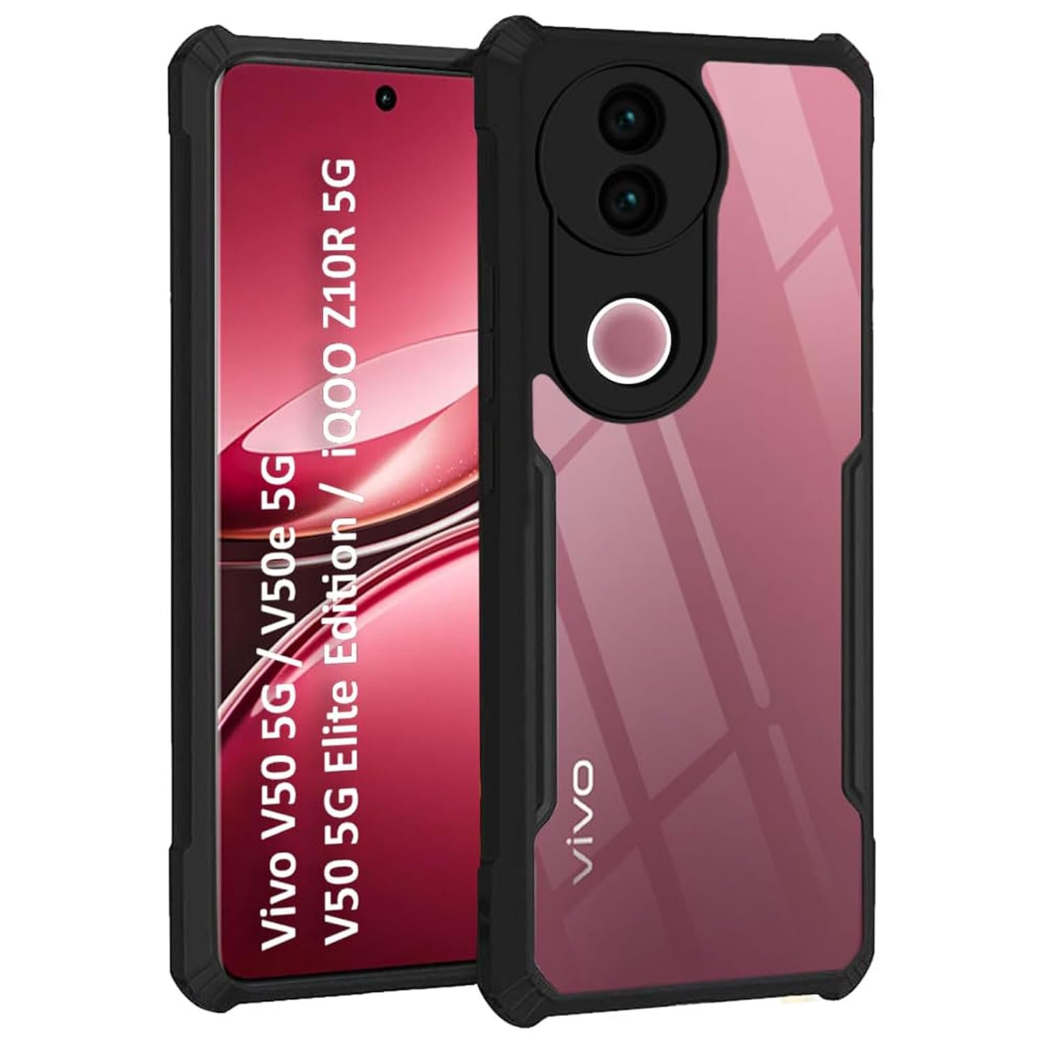 CaseNect Non-Yellowing Transparent Case for Vivo V50 | Vivo V50E Vivo V50
