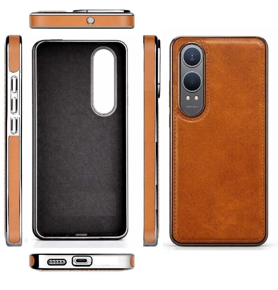 Chrome Leather Back Case | Bumper Case | Vegan Leather OnePlus Nord CE4 Lite 5G