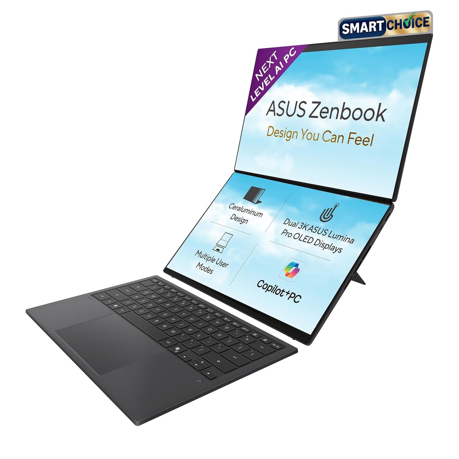 ASUS Zenbook Duo (2026),Smartchoice,Intel Core Ultra 7 (Series 3),32GB RAM,1TB ASUS Zenbook 14 OLED (AMD Ryzen