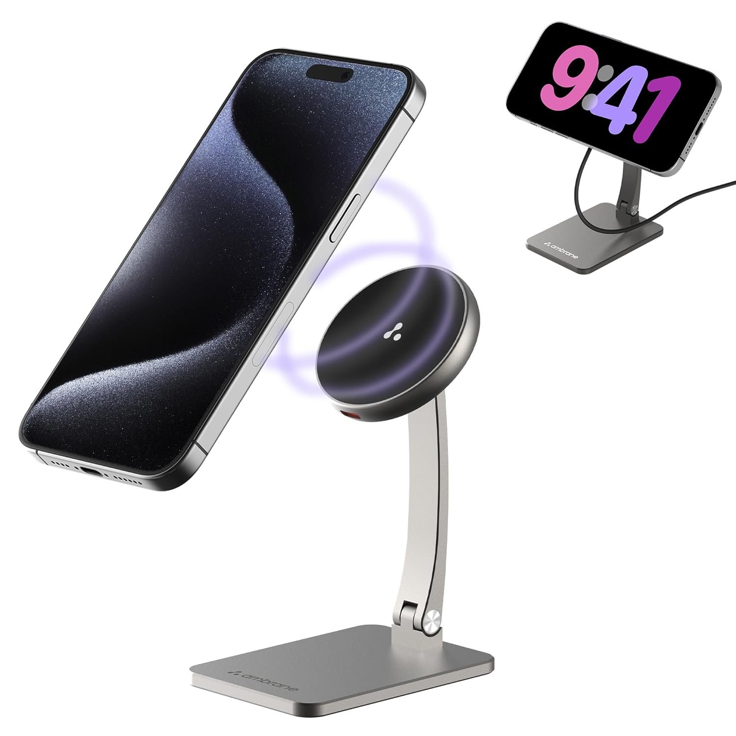 Ambrane Qi2 & Magsafe 15W Wireless Charger with Latest Qi2 Ambrane MagSafe Wireless Power Bank