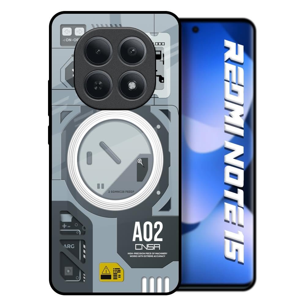 Designer Tempered Glass Back Case Cover Compatible with Redmi Note Redmi 15 5G
