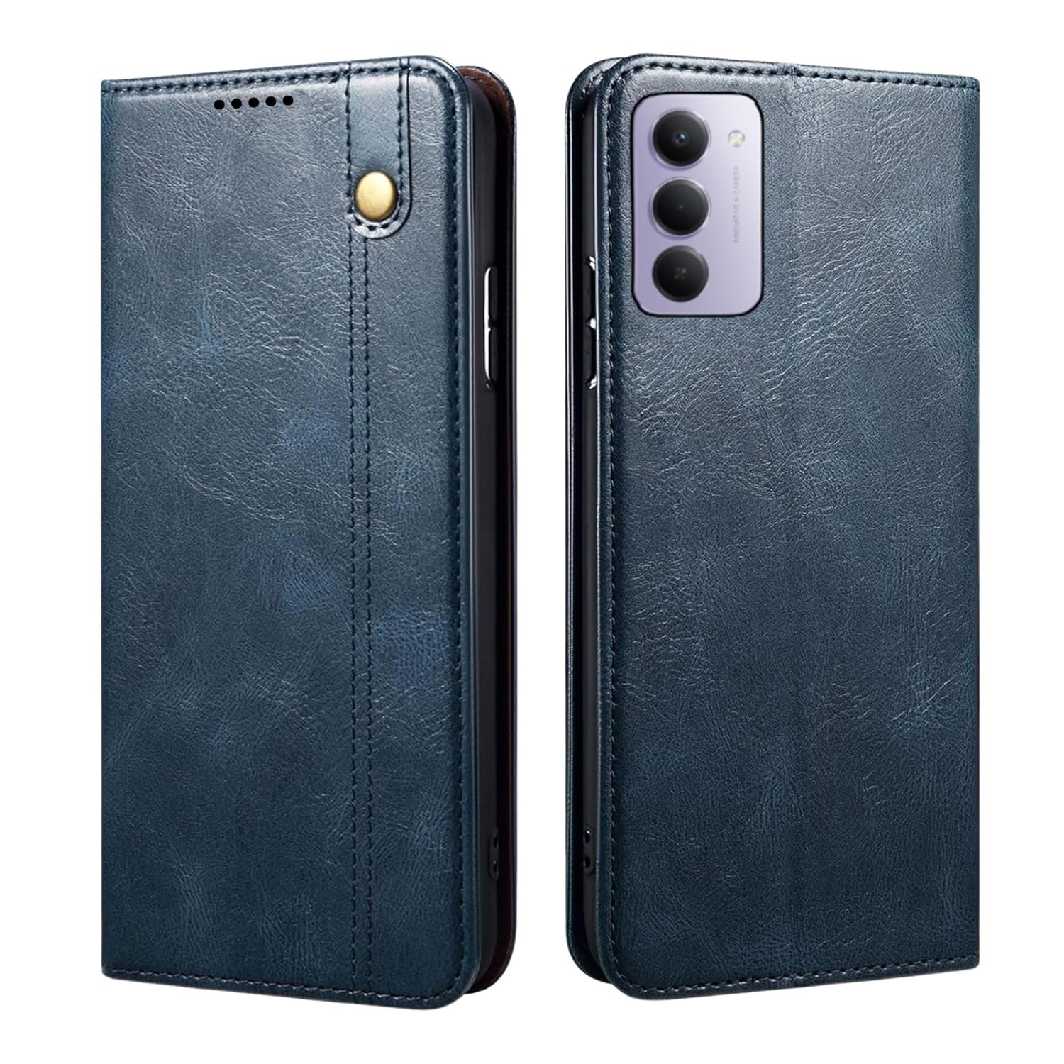 Flip Cover for Redmi 15 5G, Genuine Leather Wallet Case Redmi 15 5G