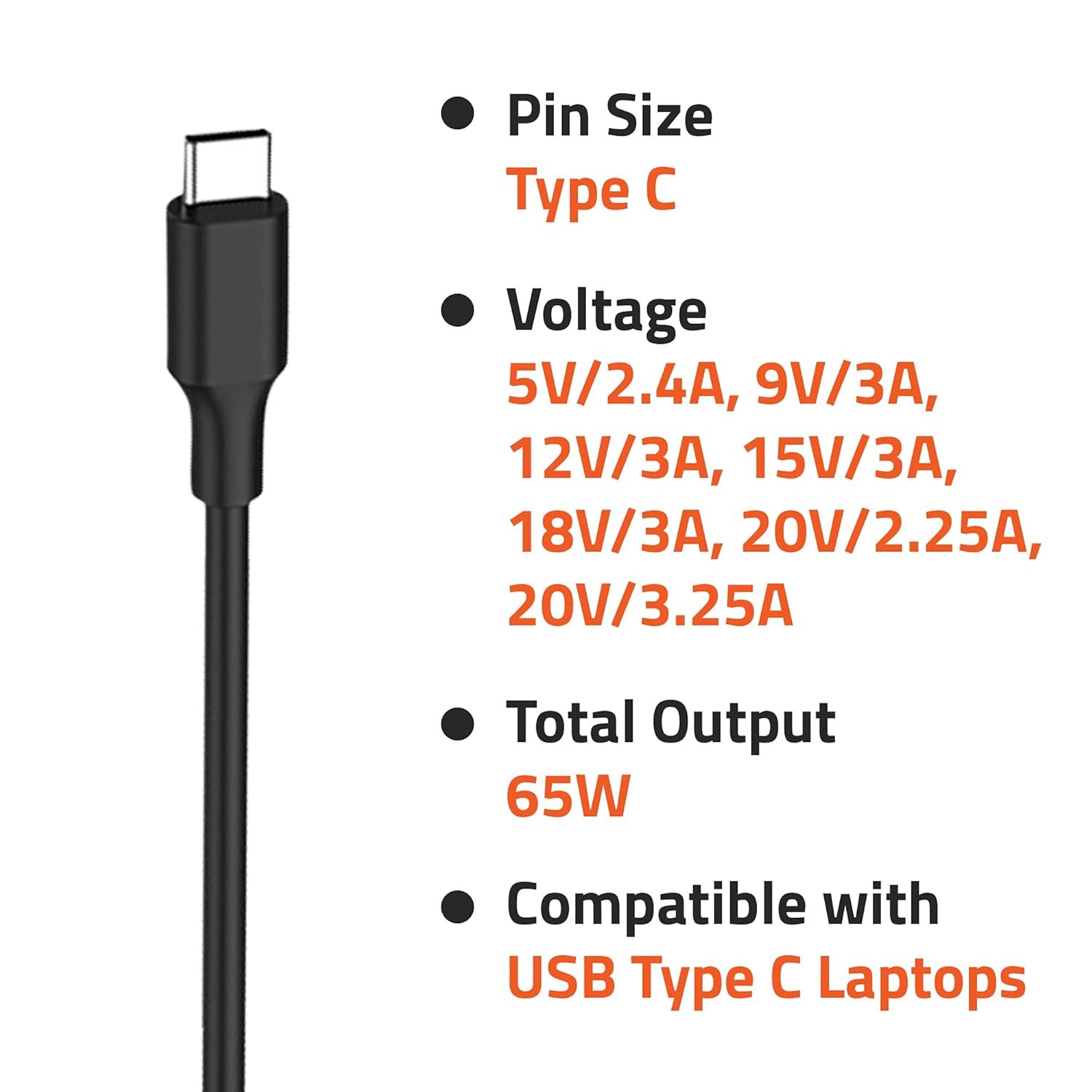 Fugen Laptop Adapter 65w Type-C for De-ll Latitude 3340 3440 Dell Latitude 3540 i3-1215U (16GB