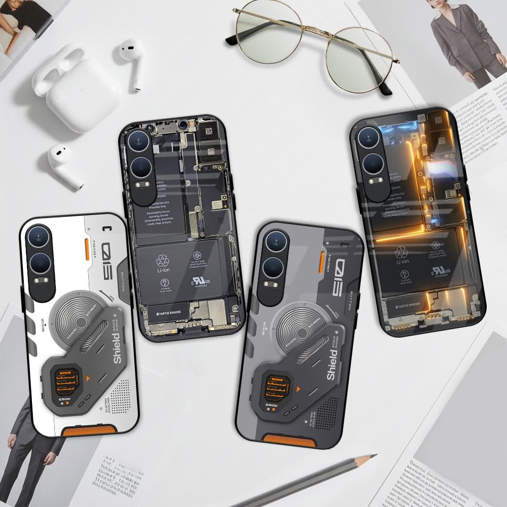 Futuristic Glass Back Case Cover Compatible with OnePlus Nord CE4 OnePlus Nord CE4 Lite 5G