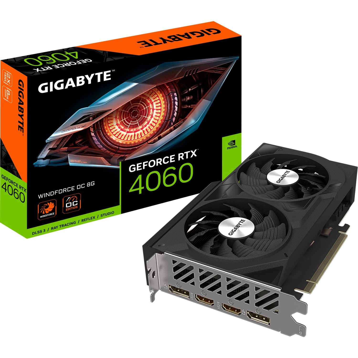 GIGABYTE NVIDIA GeForce RTX 4060 WINDFORCE OC Graphics Card - RTX 4050