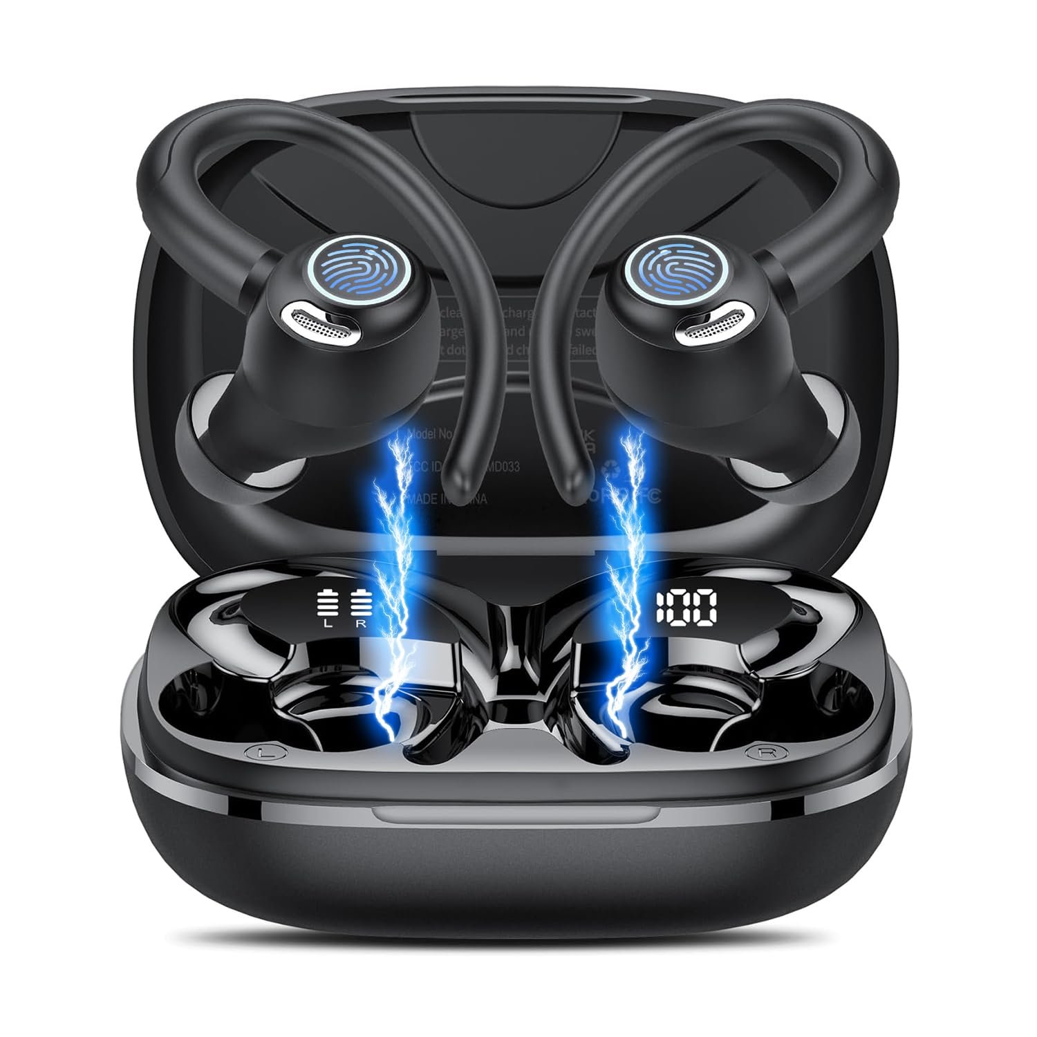 GNMN Bluetooth Earbuds Wireless 5.3 Earphones,Over-Ear Buds HiFi Stereo Sound boAt Airdopes 91 Prime