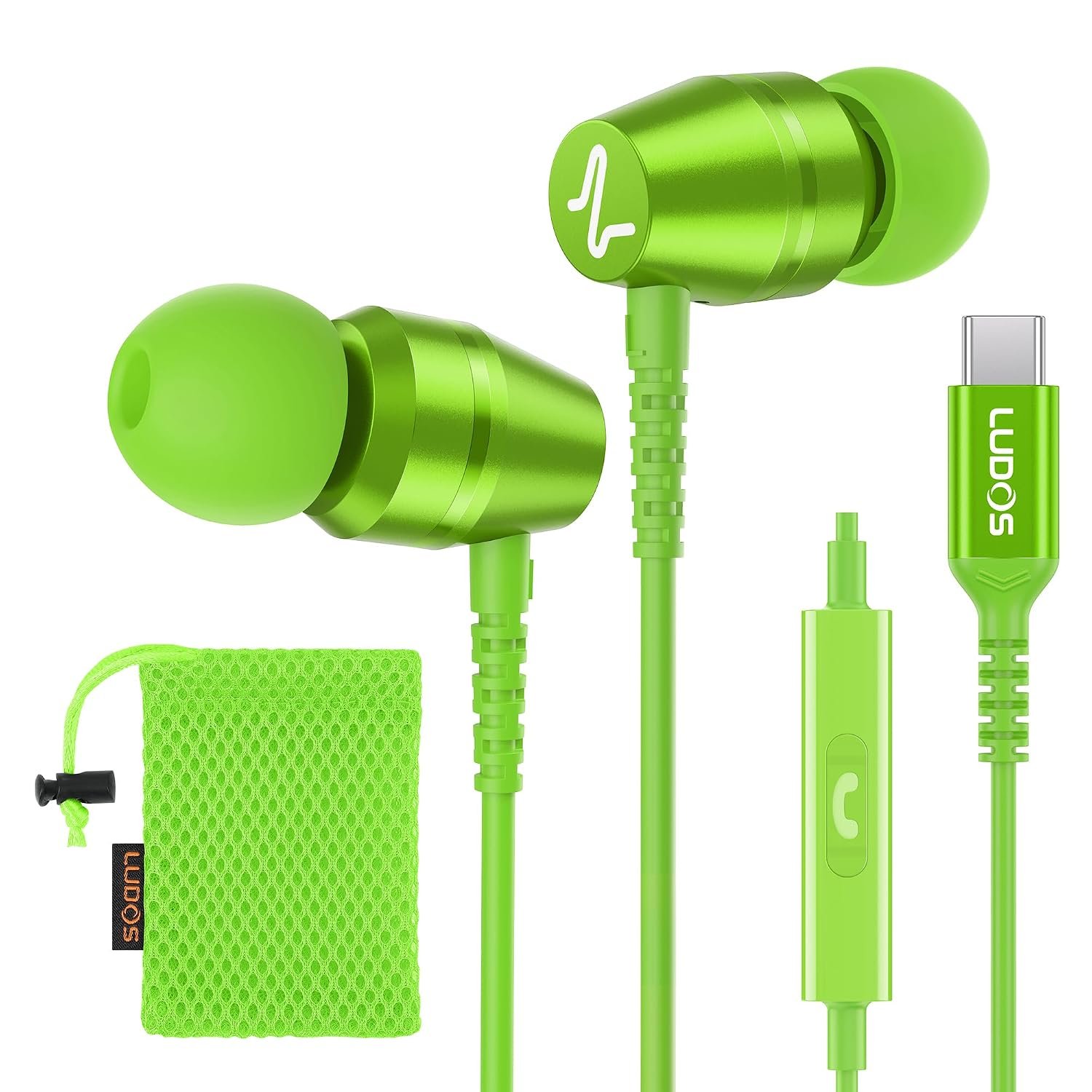 LUDOS OMNITONE USB C Headphones for iPhone 16 15 Pro Apple EarPods (USB-C)