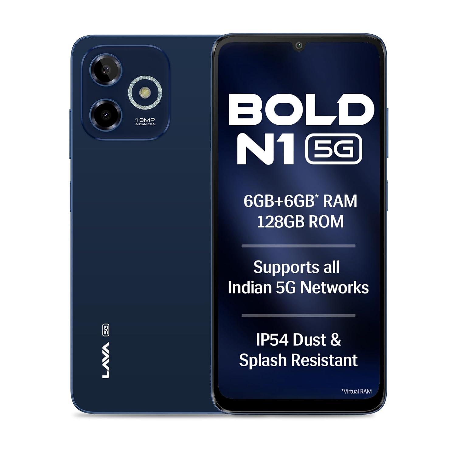 Lava Bold N1 5G (Royal Blue, 6GB RAM, 128GB Storage) Redmi 15 5G