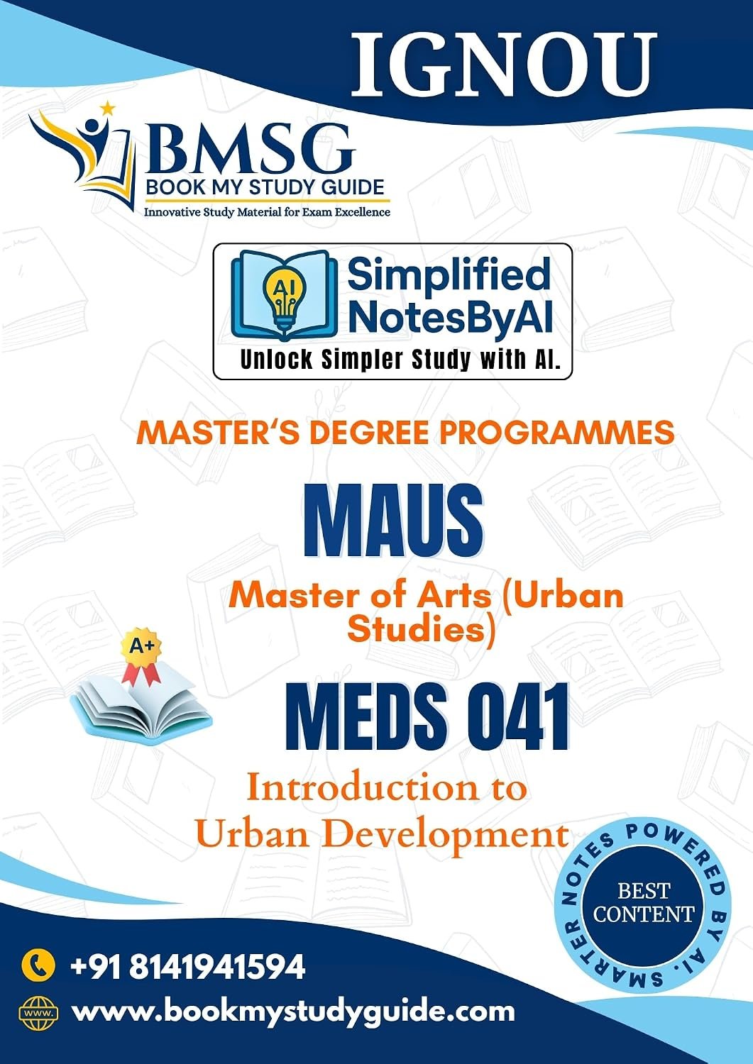 MEDS 041 Introduction to Urban Development IGNOU MAUS Study Guide AI-powered)