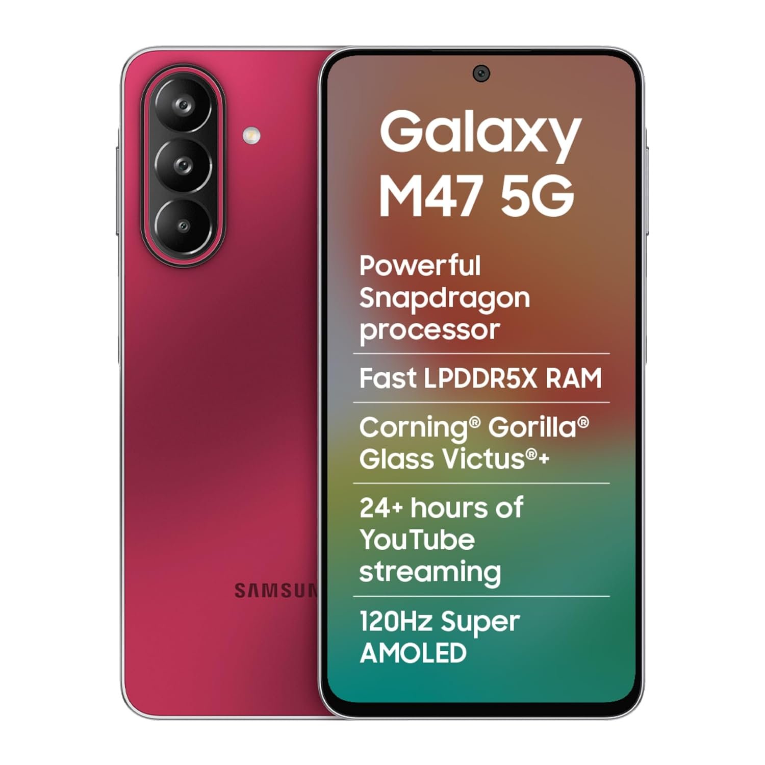 Samsung Galaxy M47 5G (Rogue Red, 6GB RAM, 128GB Storage)| Redmi 15 5G